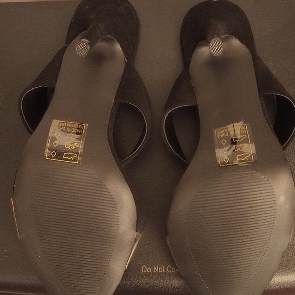 Black/Clear Qupid Open Toe Stilettos - Picture 5 of 5